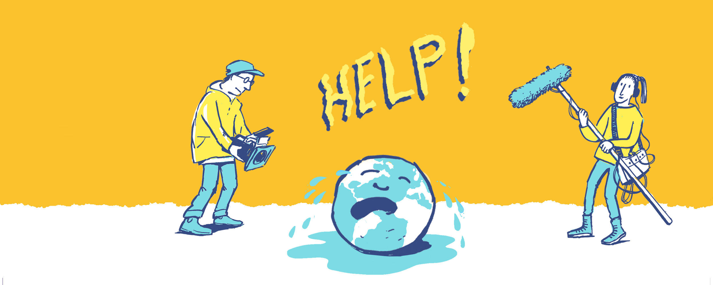 Illustration - Die Erde weint und bittet um Hilfe